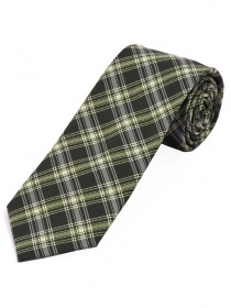 Cravate élégante à carreaux de ligne brun-vert