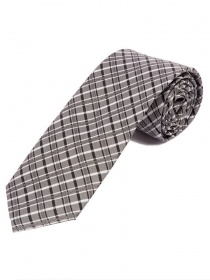Cravate élégante à carreaux argentés et blancs