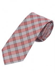 Cravate homme à carreaux rouge moyen blanc