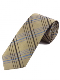 Cravate élégante à carreaux de ligne sable bleu