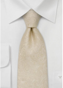 Cravate mariage champagne motif cachemire