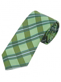 Cravate homme à carreaux vert pâle vert olive