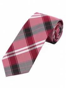 Cravate design à carreaux noir blanc rouge