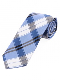 Cravate design glencheck bleu clair blanc