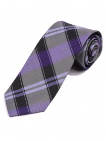 Cravate homme à motif glencheck noir violet