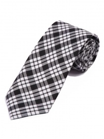Cravate tartan noir blanc neige