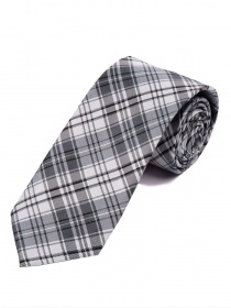 Cravate d'affaires à motif glencheck noir gris