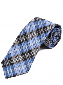 Cravate à carreaux bleu clair noir foncé