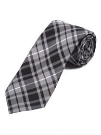Cravate design à carreaux gris argenté noir