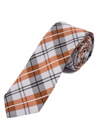 Cravate à carreaux gris argenté brun moyen