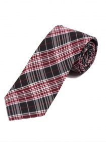 Cravate à carreaux noir blanc et rouge