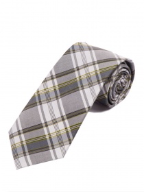 Cravate à motif glencheck gris foncé gris argenté
