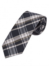 Cravate à carreaux pour hommes anthracite gris