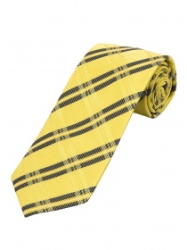 Cravate écossaise pour hommes étroite jaune noire