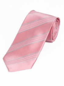 Cravate homme unie à rayures et structure rose