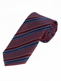 Cravate motif structuré lignes bordeaux bleu nuit