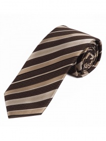 Cravate d'affaires motif structuré lignes brun
