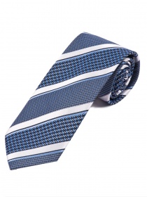 Cravate motif structuré lignes bleu marine blanc