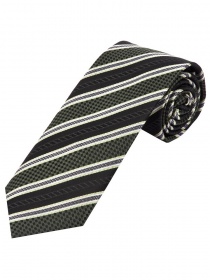 Cravate motif structuré lignes olive gris argenté