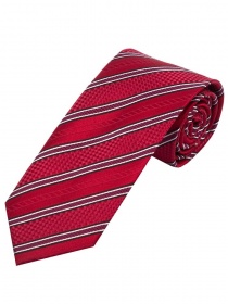 Cravate structure-décor lignes rouge blanc