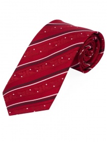 Cravate étroite rayée à pois rouge