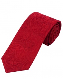Cravate d'affaires à motif Paisley uni rouge moyen