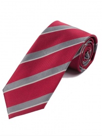 Cravate homme à rayures très mode rouge moyen gris