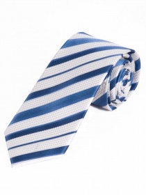 Cravate à rayures blanc perle bleu royal