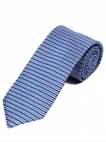 Krawatte horizontales Streifendessin blau silber