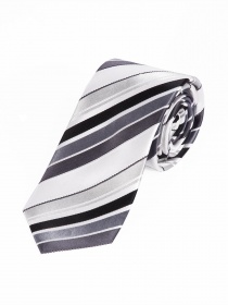 Cravate XXL décorée de rayures mode blanc asphalte