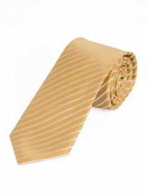 Cravate d'affaires longue à fines rayures jaunes