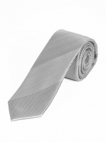 Cravate extra-longue gris moyen motif structuré