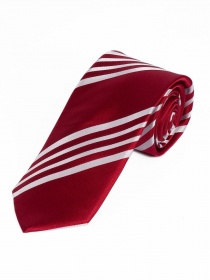 Cravate longue à rayures rouge moyen blanc neige