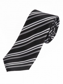 Cravate à rayures XXL noir asphalte blanc neige
