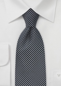  Cravate extra longue en motif de grille noir