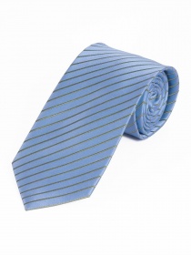Cravate d'affaires XXL rayures fines bleu glacier