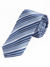 Cravate XXL à la mode rayée bleu pigeon blanc