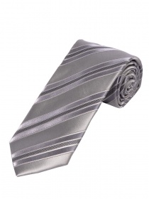 Cravate rayée homme XXL gris argenté blanc neige