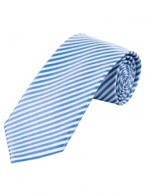 Cravate d'affaires XXL rayures bleu clair et blanc