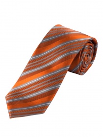 Cravate d'affaires XXL frappante rayée orange