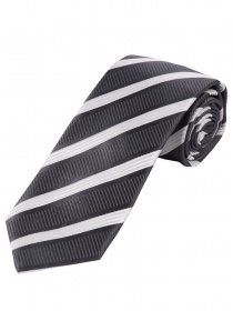 XXL Krawatte Struktur-Pattern Streifen anthrazit schneeweiß
