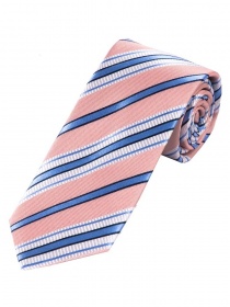 Cravate d'affaires XXL marquante rayée rose blanc