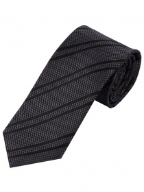 Cravate extra-longue gris foncé à motif structuré