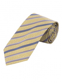 Cravate extra-longue dessin floral lignes laiton