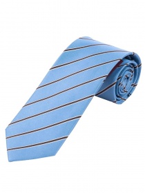 Cravate longue à la mode à rayures bleu clair