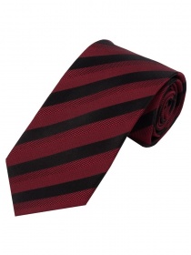 Cravate d'affaires longue à rayures rouges gris