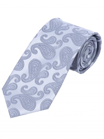 Krawatte Paisley-Motiv hellgrau dunkelgrau