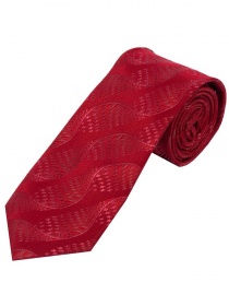 Cravate business XXL motif vagues rouge