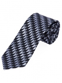 Cravate longue homme structure géométrique noir