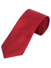 Cravate longue unie, structure de lignes, rouge